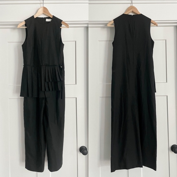 Totokaelo Jak Jumpsuit Black Wool Blend Wide Leg Sleeveless - XXS - Picture 3 of 7